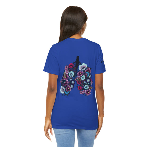 royal blue respiratory therapy lung shirt back