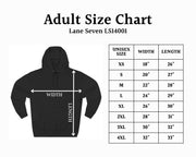 nurse life hoodie size chart