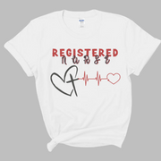 registered nurse shirt, faith shirt, white, front