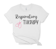 respiratory therapy tshirt with pink lung stethescope