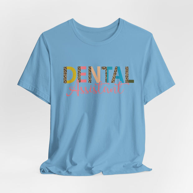 Dental Assistant Tee with Leopard Letters - VanessaRae