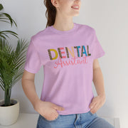 Dental Assistant Tee with Leopard Letters - VanessaRae