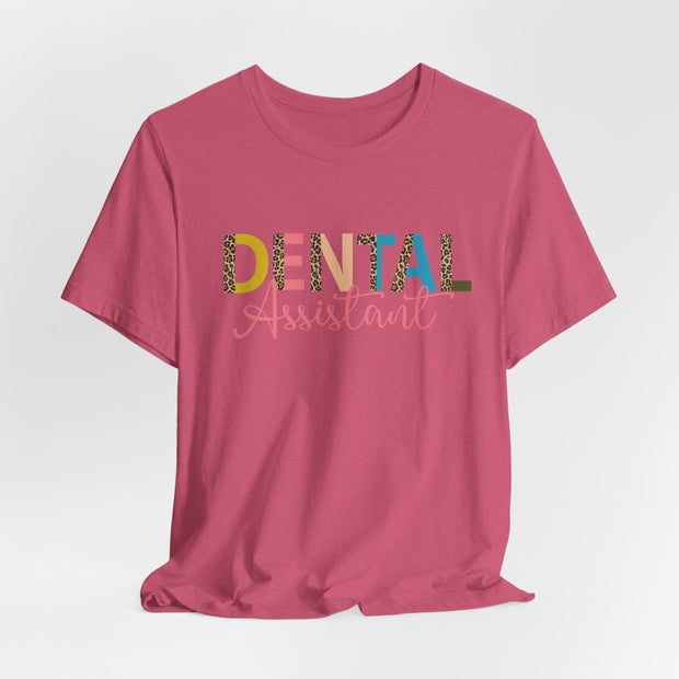 Dental Assistant Tee with Leopard Letters - VanessaRae