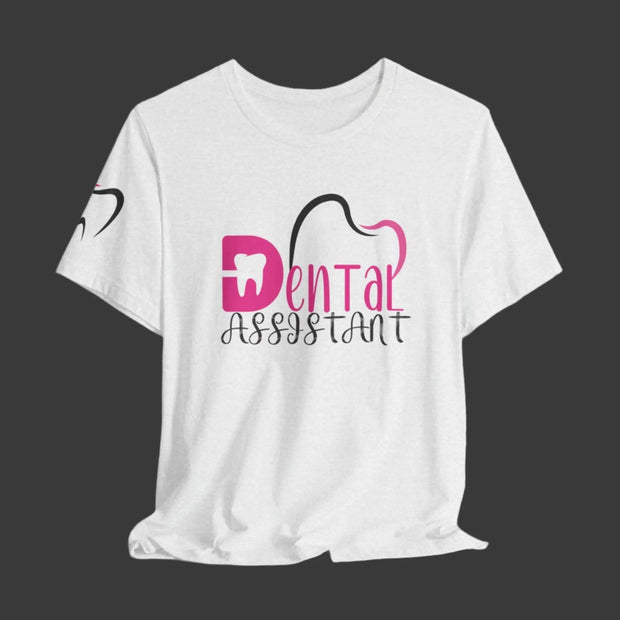 Dental Assistant Tee with Pink and Black Design - VanessaRae