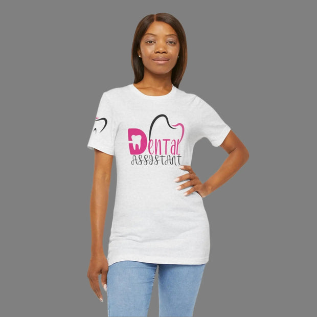 Dental Assistant Tee with Pink and Black Design - VanessaRae