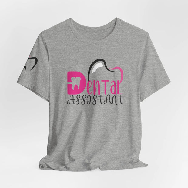 Dental Assistant Tee with Pink and Black Design - VanessaRae