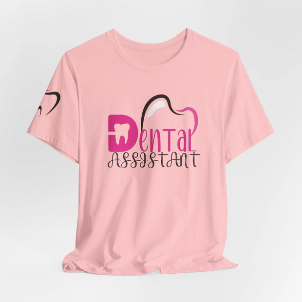 Dental Assistant Tee with Pink and Black Design - VanessaRae