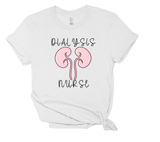 white dialysis nurse shirt