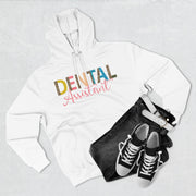 Fleece Hoodie - Dental Assistant Leopard Print with Pink Elegant Font - VanessaRae