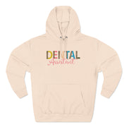 Fleece Hoodie - Dental Assistant Leopard Print with Pink Elegant Font - VanessaRae