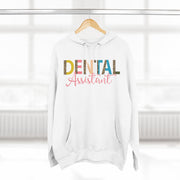 Fleece Hoodie - Dental Assistant Leopard Print with Pink Elegant Font - VanessaRae