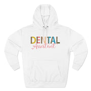 Fleece Hoodie - Dental Assistant Leopard Print with Pink Elegant Font - VanessaRae