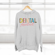 Fleece Hoodie - Dental Assistant Leopard Print with Pink Elegant Font - VanessaRae