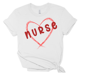 white nurse tshirt, front