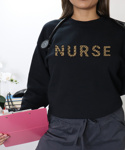 Nurse shirt nurse leopard print sweater nurse scrub top