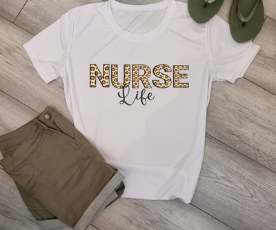 nurse life leopard tshirt