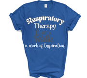 royal blue respiratory therapist tshirt just breathe
