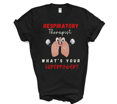 black respiratory therapist whats your superpower tshirt