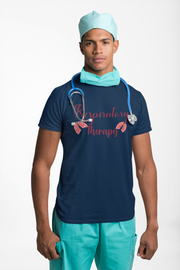 navy respiratory therapy tshirt with lungs