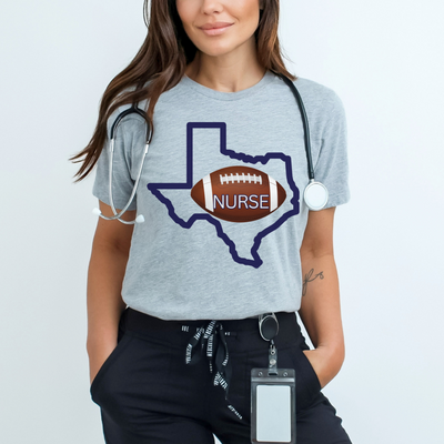 Texas nurse tshirt, dallas football shirt, blue, front